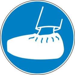Autocollant ou panneau rigide port  de surchaussure obligatoire