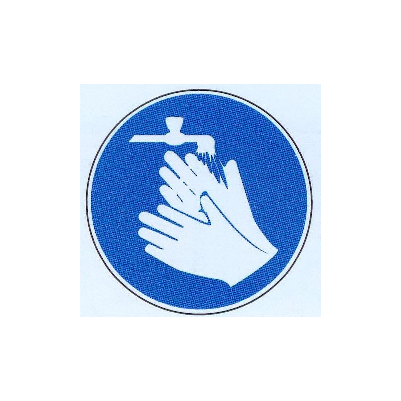 Autocollant ou panneau laver les mains obligatoire