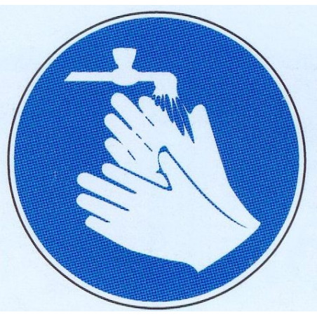 Panneau laver les mains obligatoire