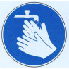 Autocollant ou panneau laver les mains obligatoire