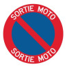 Panneau interdiction de stationner sortie moto