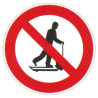 Autocollant ou panneau rigide interdiction de circuler sur un transpalette.