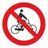 Panneau interdiction de circuler à bicyclette