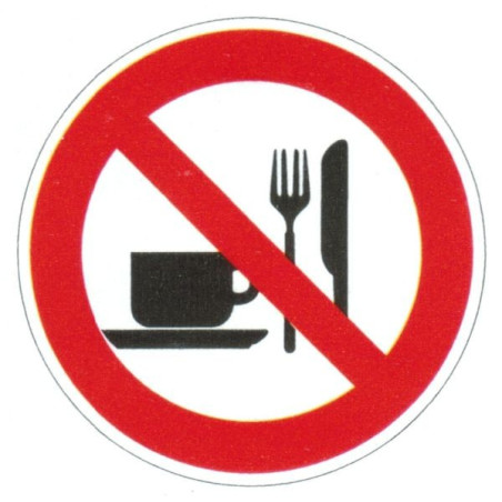 Panneau interdiction de manger et de boire