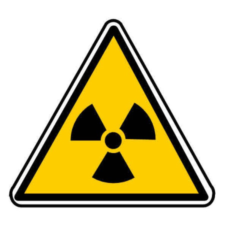 Panneau ou autocollant danger radiation ionisante