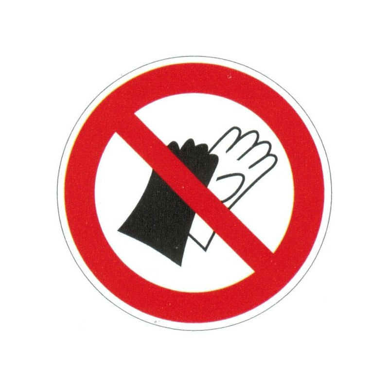 Panneau interdiction de porter des gants Panneau interdiction de porter des gants