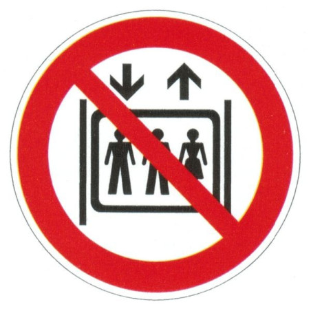 Panneau interdiction d'utiliser l'ascenseur