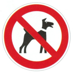 Autocollant ou panneau rigide interdiction aux animaux.