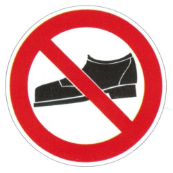Panneau interdiction aux chaussures