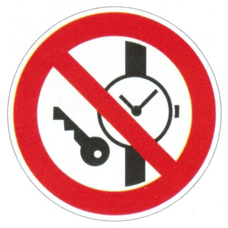 Panneau interdiction de porter des objets métallique