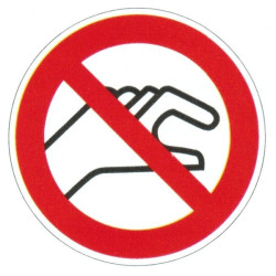 Autocollant ou panneau rigide interdiction de prendre dans la machine.