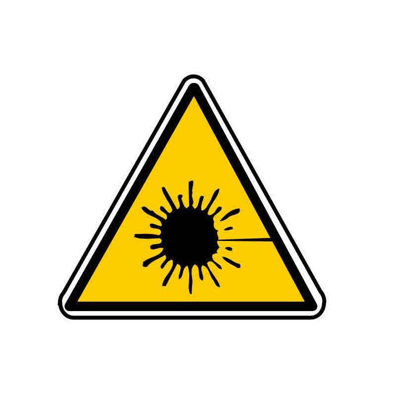 Autocollant ou panneau rigide indiquant des rayonnements lasers