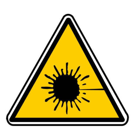 Autocollant ou panneau rigide indiquant des rayonnements lasers