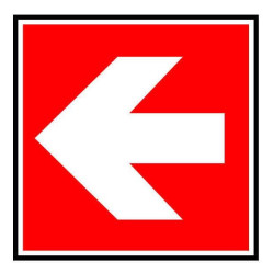 Autocollant ou panneau rigide indiquant de suivre la direction à gauche
