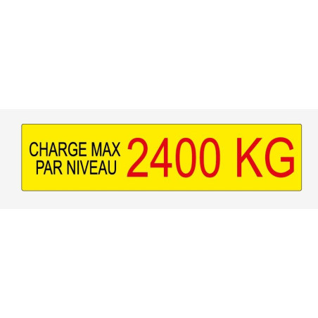 Etiquette de charge 230x55 mm écriture noir et rouge sur fond jaune