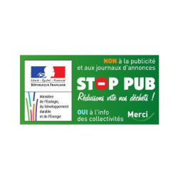 Sticker officiel Stop Pub pour boite à lettre