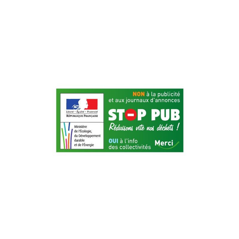 Étiquette STOP PUB pour boîte aux lettres