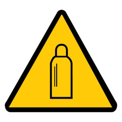 Autocollant ou panneau indiquant un danger, bouteille de gaz
