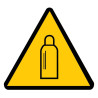 Autocollant ou panneau indiquant un danger, bouteille de gaz