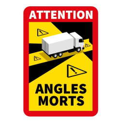 Autocollant angle mort pour véhicule poids lourds