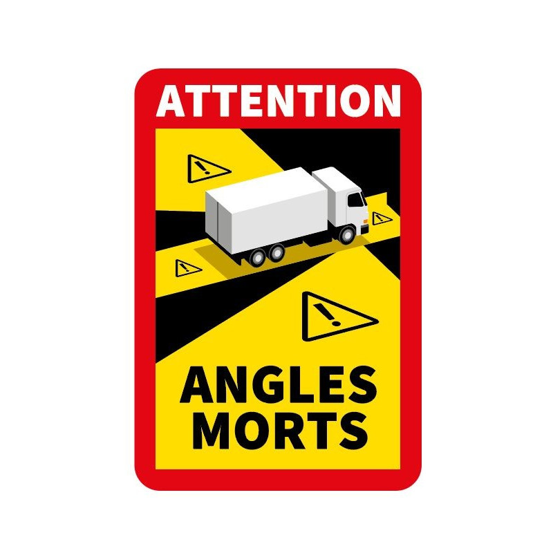 Autocollant angle mort pour véhicule poids lourds