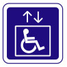 Panneau ou autocollant information indiquant un ascenseur pour handicapé