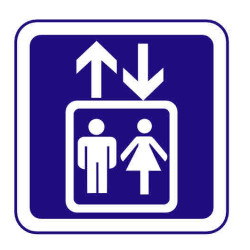 Panneau ou autocollant information indiquant un ascenseur