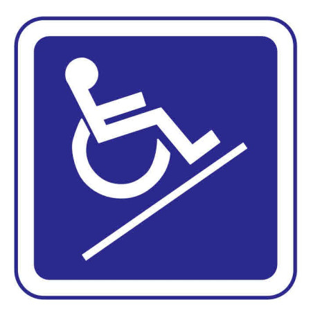 Panneau ou autocollant information indiquant une rampe pour les handicapés