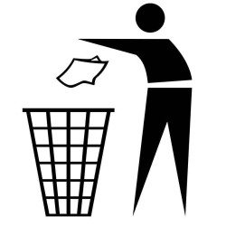 Panneau ou autocollant information indiquant une poubelle 2