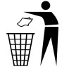 Panneau ou autocollant information indiquant une poubelle 2