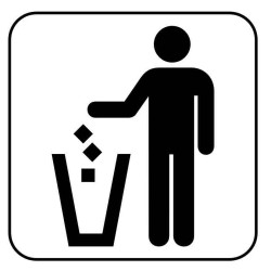 Panneau ou autocollant information indiquant une poubelle 4