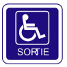 Autocollant ou panneau rigide d’information indiquant une sortie pour les handicapés