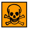 Autocollant ou panneau rigide indiquant des produits toxiques