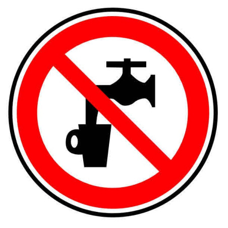 Autocollant ou panneau rigide interdiction eau non potable.