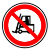 Panneau ou autocollant interdiction d'utiliser un chariot élévateur