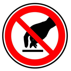 Autocollant ou panneau rigide interdiction de toucher.