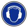 Autocollant ou panneau rigide port de casque pour le bruit obligatoire
