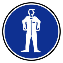 Autocollant ou panneau rigide port d'une tenu de protection obligatoire