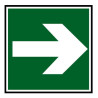 Autocollant ou panneau rigide sécurité indiquant une direction à suivre droite