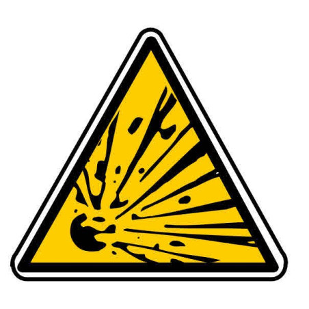 Autocollant ou panneau rigide indiquant un risque explosif