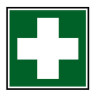 Autocollant ou panneau rigide sécurité indiquant une pharmacie