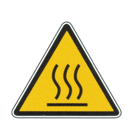 Autocollant ou panneau rigide indiquant un danger, haute température.